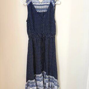 Boho, blue print summer dress
